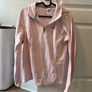 Light pink north face fleece quarter zip pullover